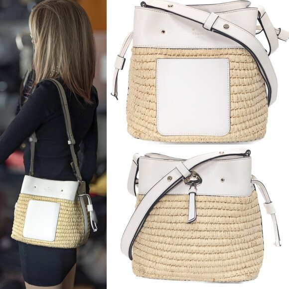 KATE SPADE Wicker Straw Bucket Bag - Picture 2 of 16